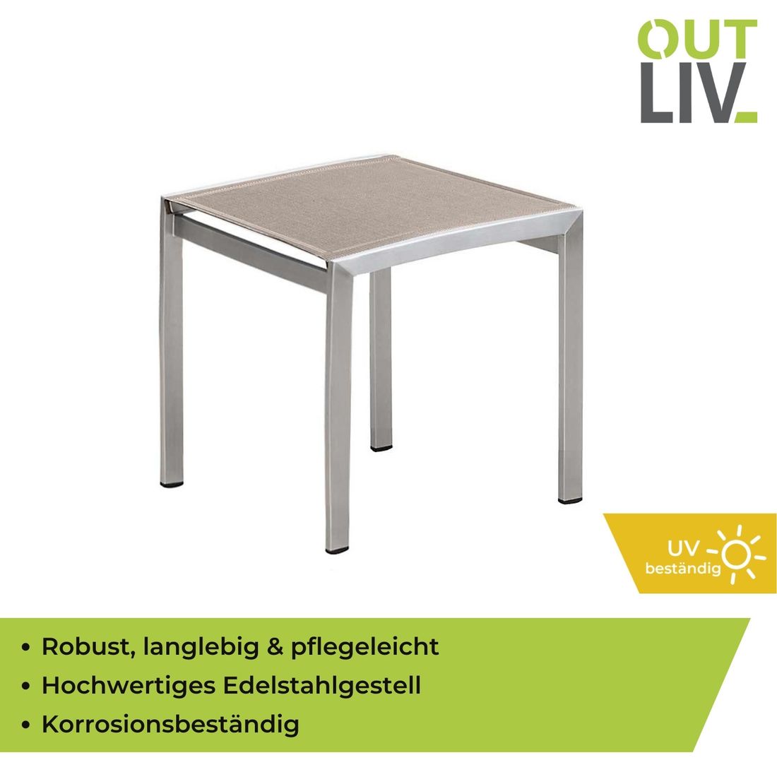 OUTLIV. Oviedo Hocker Edelstahl/Textilene