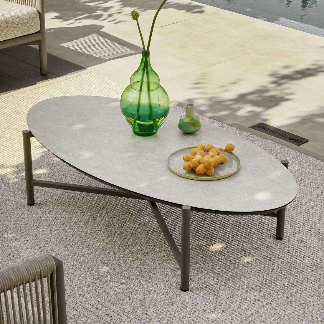 Apple Bee Bora Bora Loungetisch 130x65cm Aluminium/Sinterstein