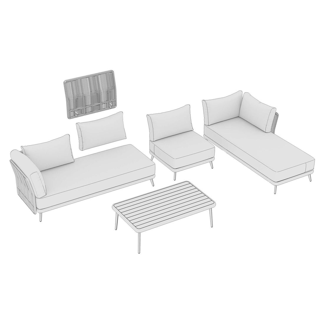 OUTLIV. Ava Ecklounge inkl. Loungetisch Akazie/Rope/Polyester
