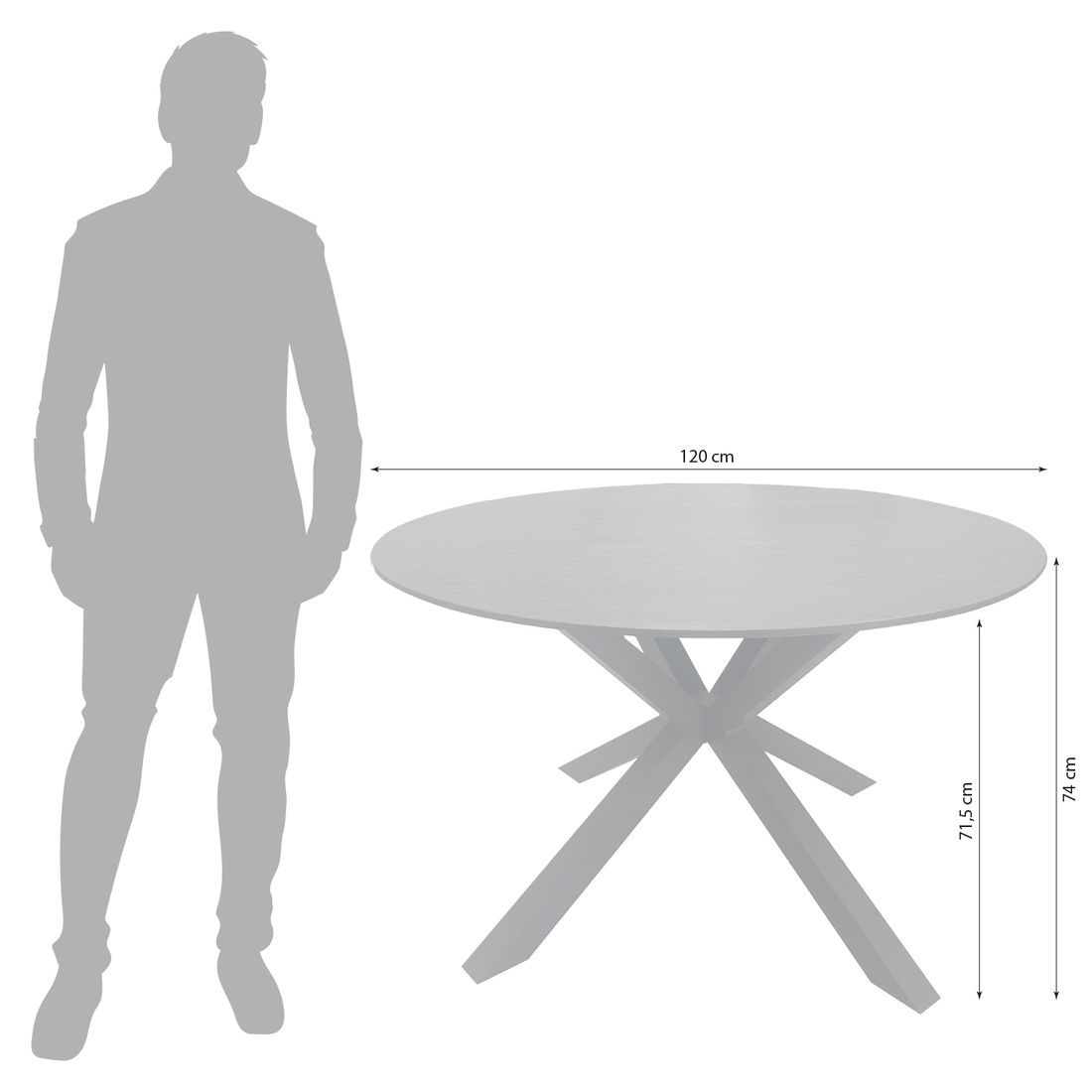 LC Garden Bari Gartentisch Ø120cm Aluminium/Sinterstein