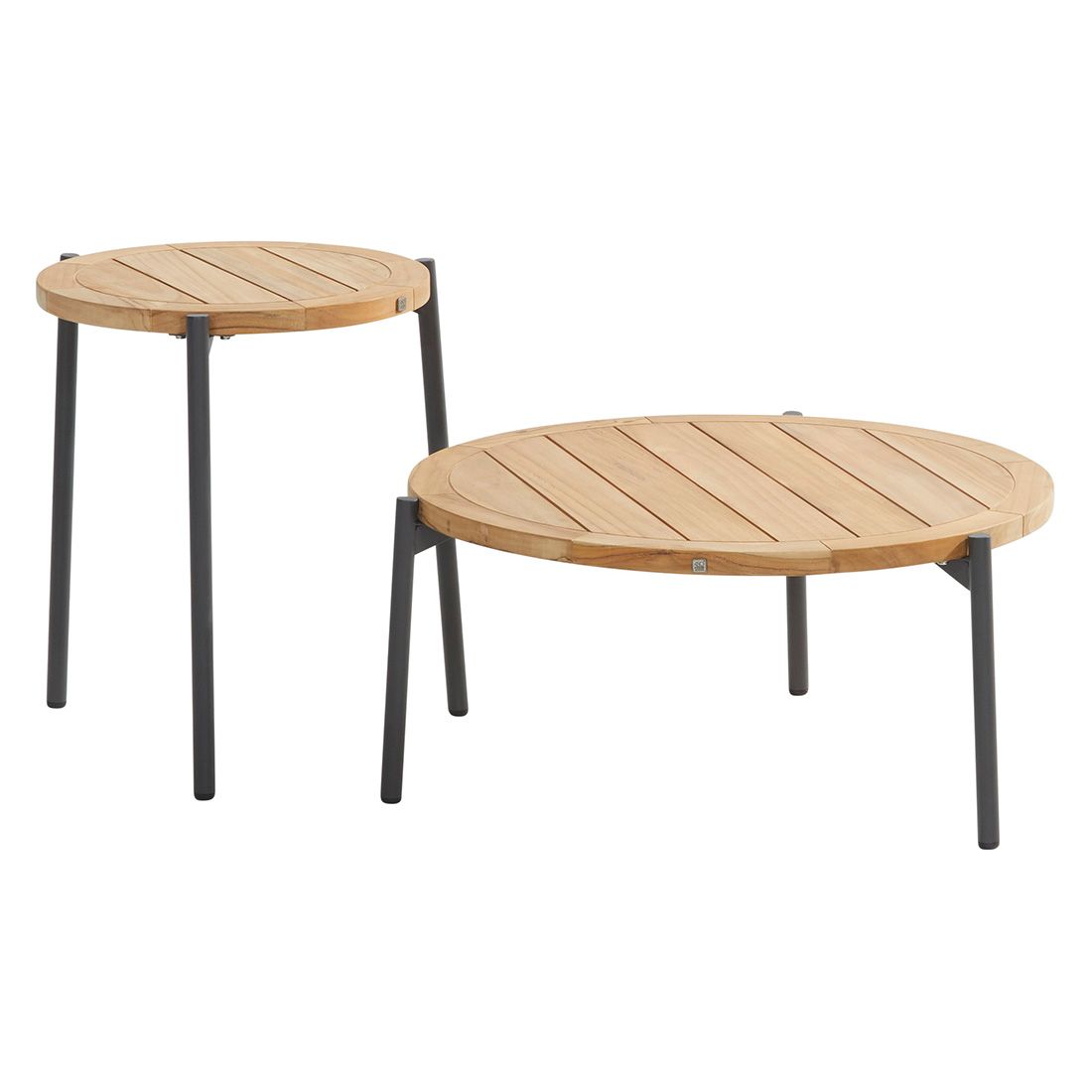 4Seasons Yoga Loungetisch Ø 73cm Aluminium/Teak