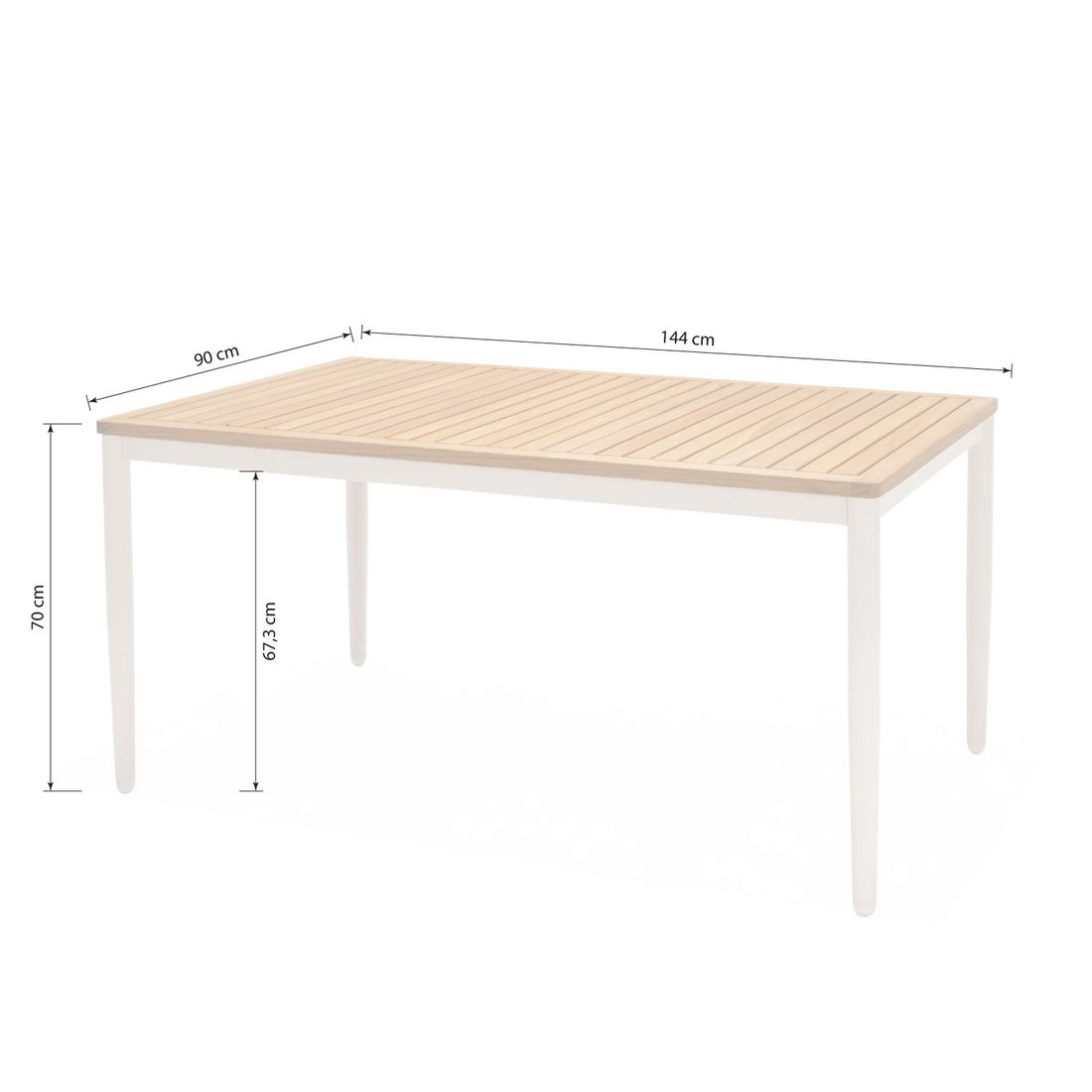 LifestyleGarden Urbanite Gartenmöbel-Set L (6 Plätze) Tisch 144x90cm
