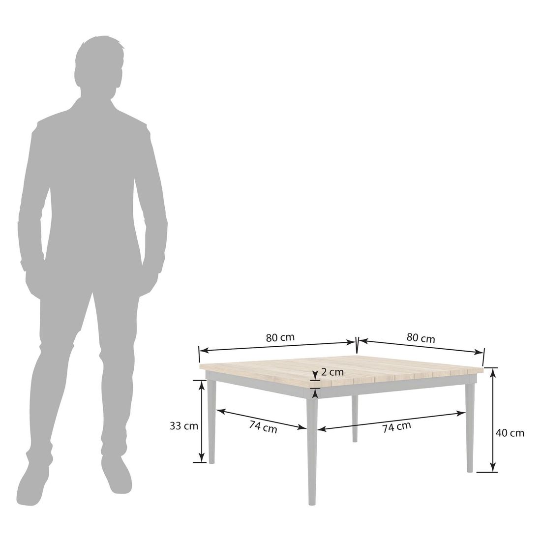 OUTLIV. Monet Loungetisch Aluminium/Teak