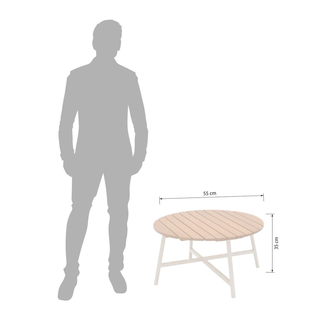 LifestyleGarden Copenhagen Loungetisch Ø55cm Aluminium/Eukalyptus