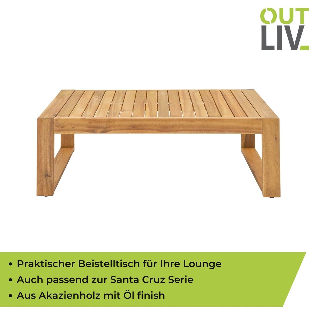 OUTLIV. Santa Cruz Loungetisch 100x60cm Akazie