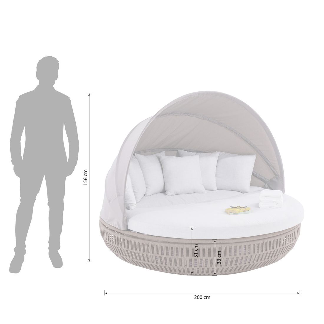 Domus Ventures Pelosa Sonneninsel Aluminium/Rope/Olefin