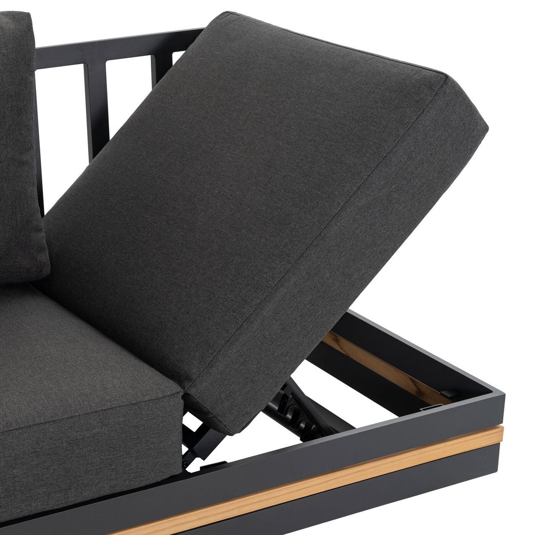 OUTLIV. Triest Gartenloungesofa Aluminium/Teak/Kunstfaser