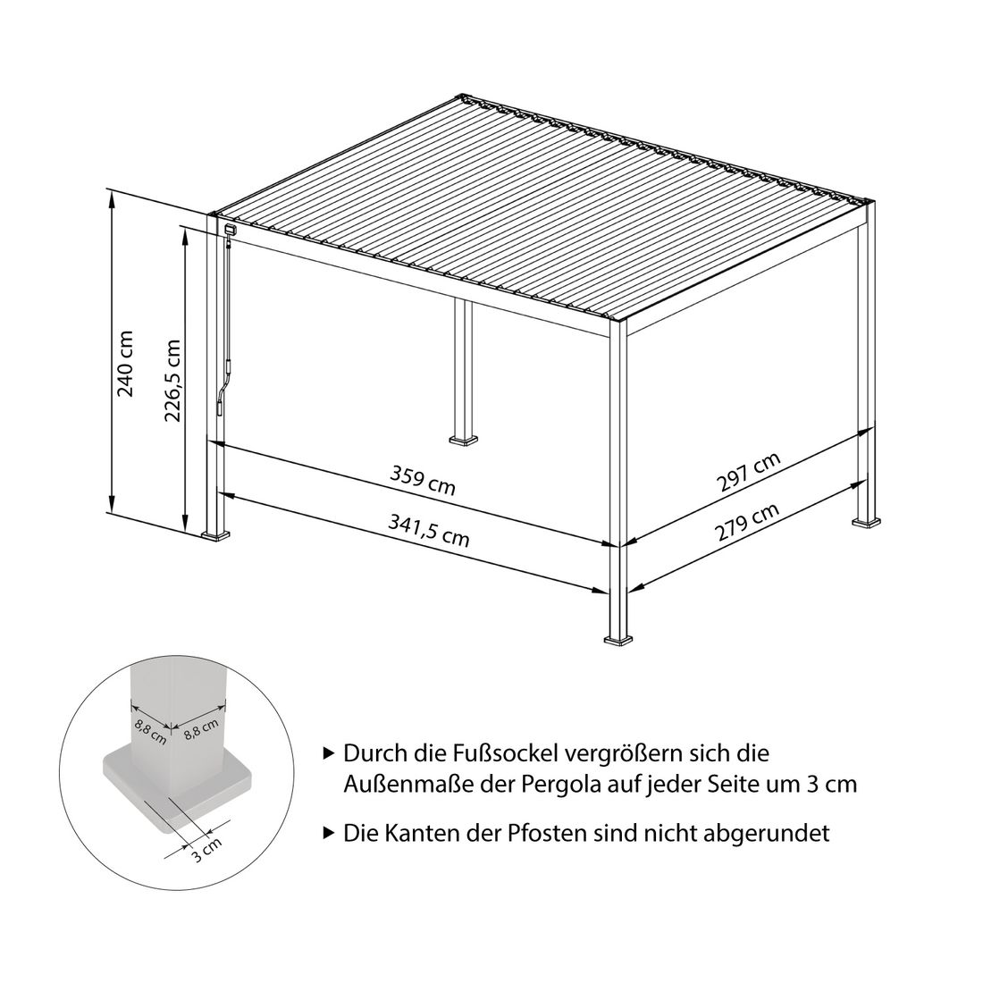Mirador Basic Gartenpergola 360x300x240cm