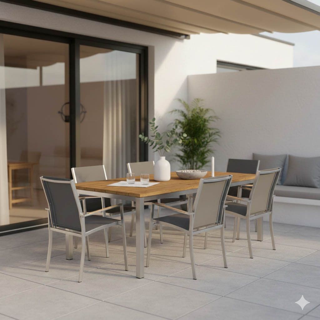 OUTLIV. Oviedo Gartenmöbel-Set L (6 Plätze) Tisch 200x100cm