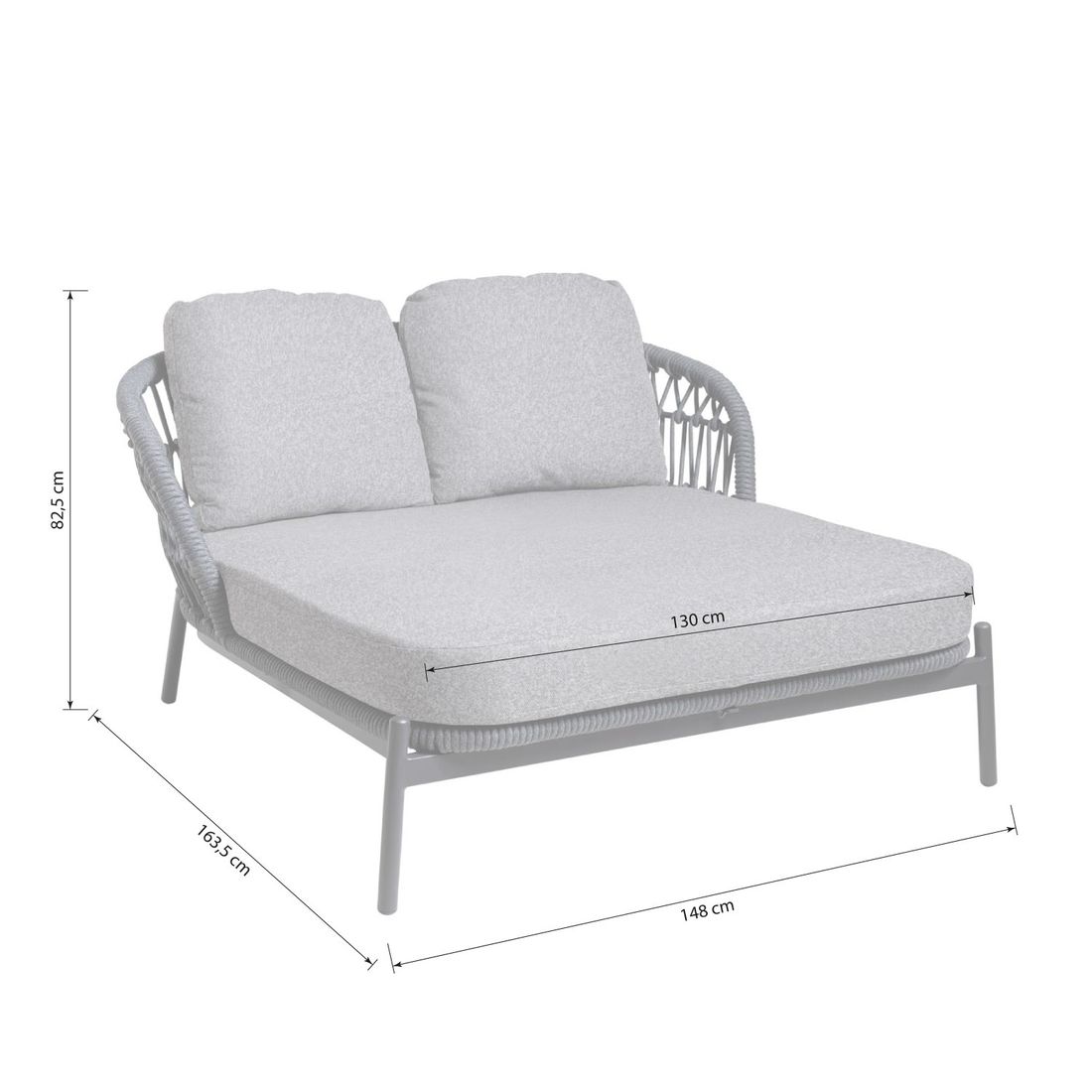 Interliving 7013 Doppelliege Aluminium/Rope/Olefin