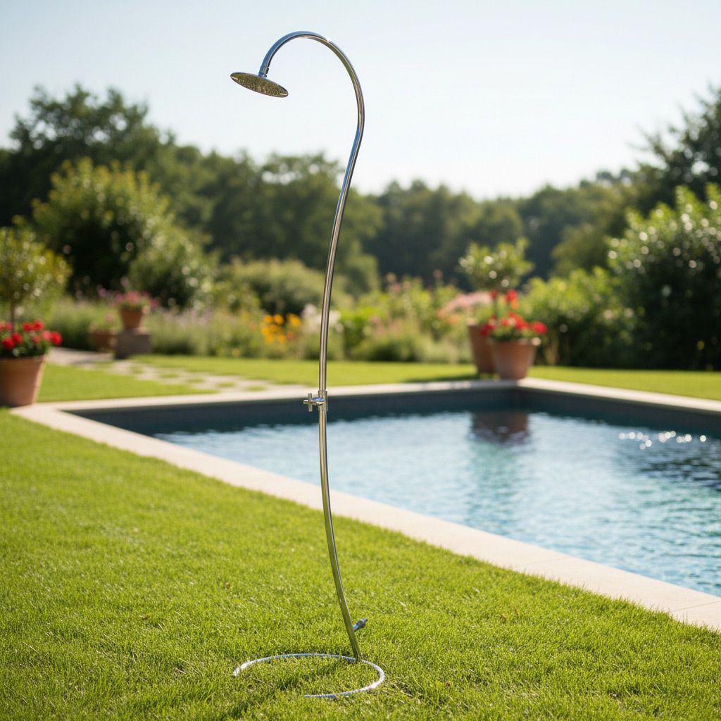 Ideal Cobra Gartendusche Kaltwasser Edelstahl