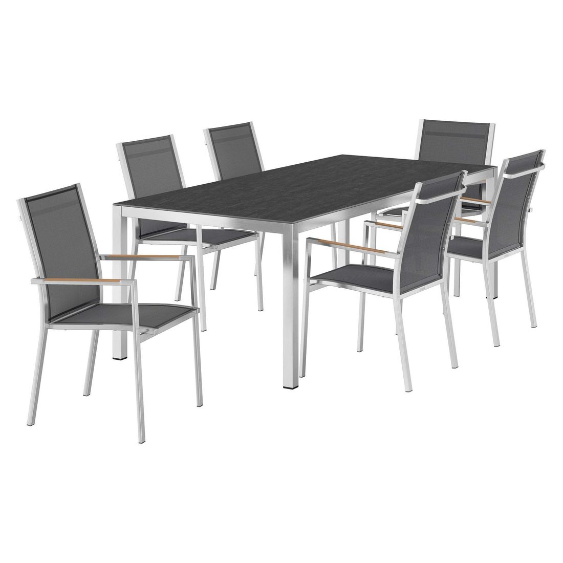 Zebra One Gartenmöbel-Set L (6 Plätze) mit OUTLIV. Tisch 220x100cm