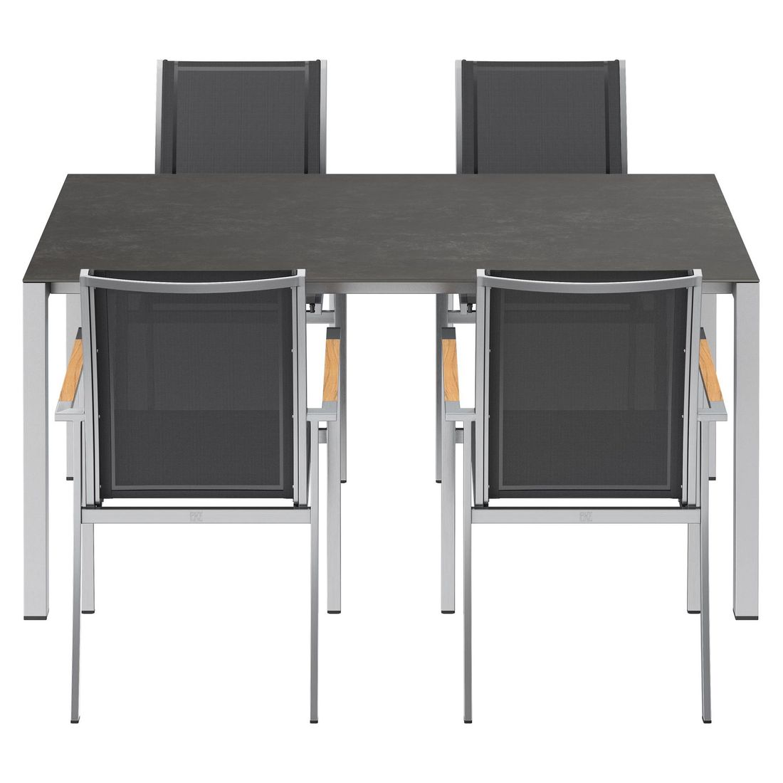OUTLIV. Oviedo Gartenmöbel-Set M (4 Plätze) Tisch 160/217/267x92cm