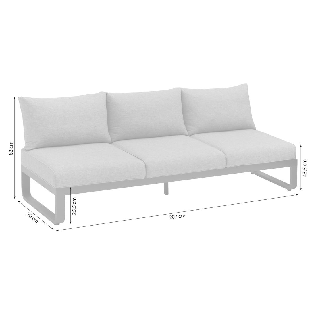 Zebra Fly Gartenloungesofa verstellbar Aluminium/Olefin