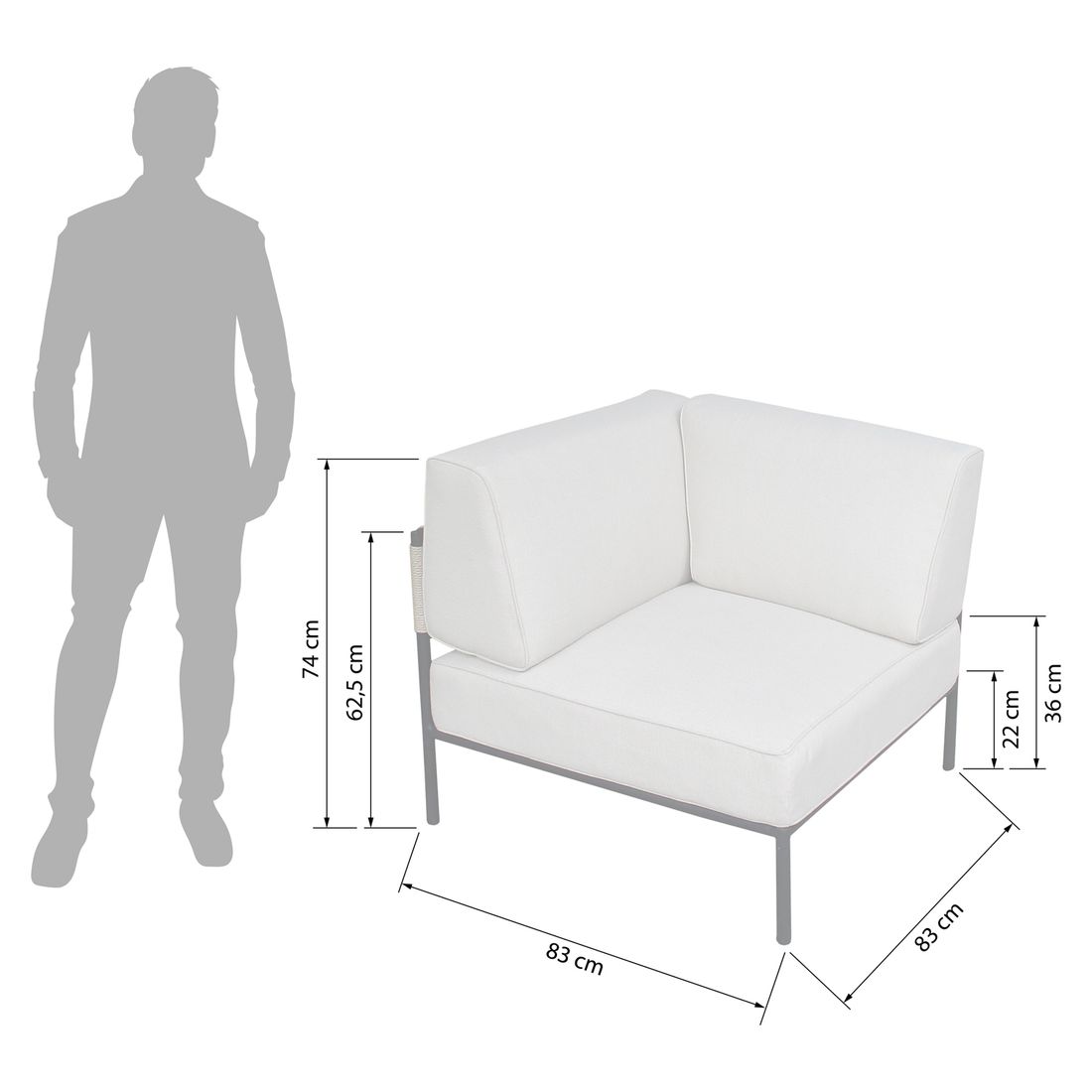 OUTLIV. Blair Ecklounge Stahl/Rope/Olefin