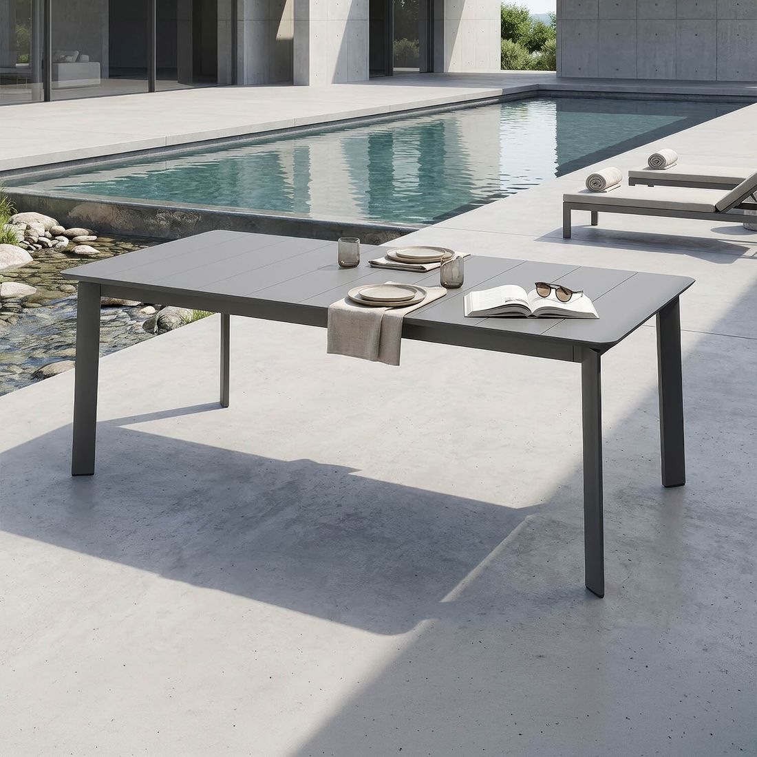 OUTLIV. Milano Gartentisch 220x100cm Aluminium