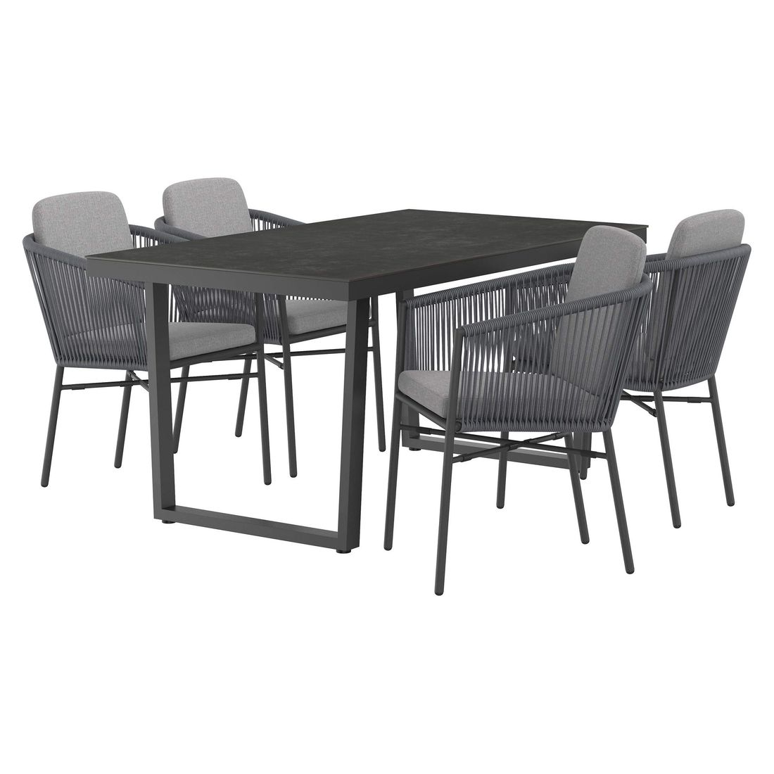 OUTLIV. Ohio Gartenmöbel-Set M (4 Plätze) Tisch 160x90cm Kufe