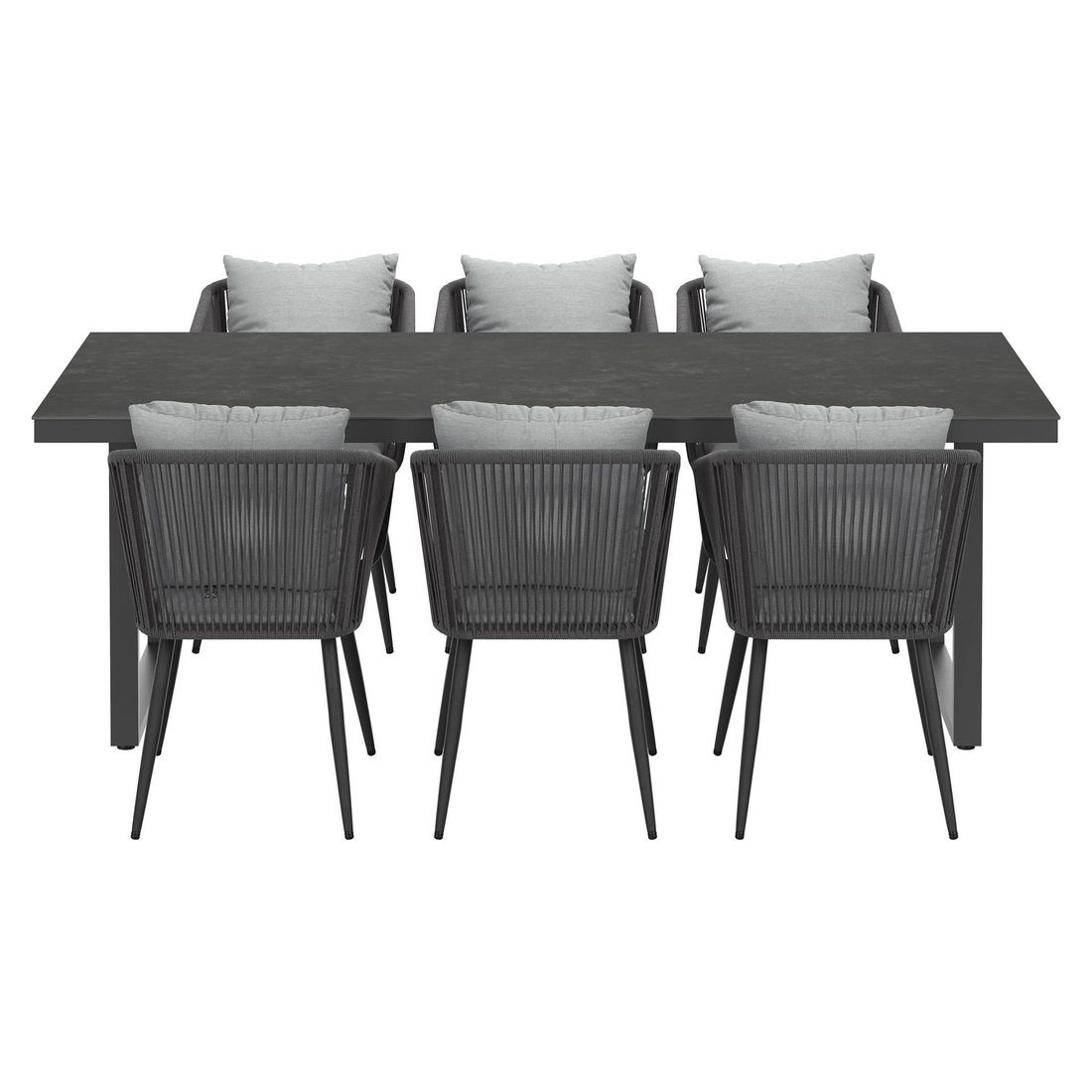 OUTLIV. Alex Gartenmöbel-Set L (6 Plätze) Tisch 220x100cm Kufe