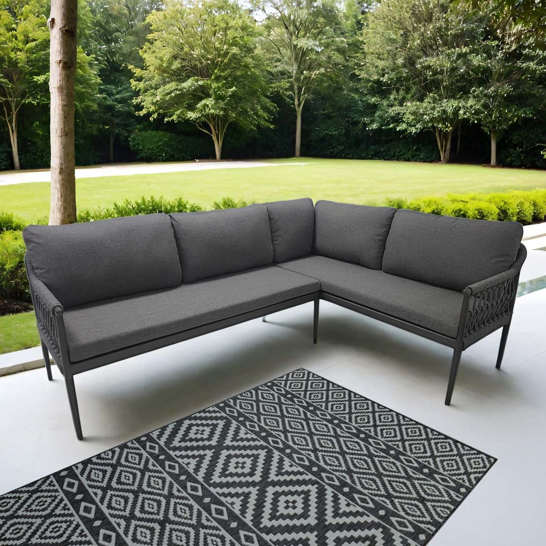 LC Garden Bari Ecklounge Aluminium/Rope