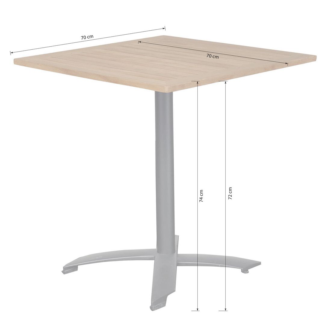 LC Garden Unicamo Gartentisch 70x70cm Aluminium/Teak