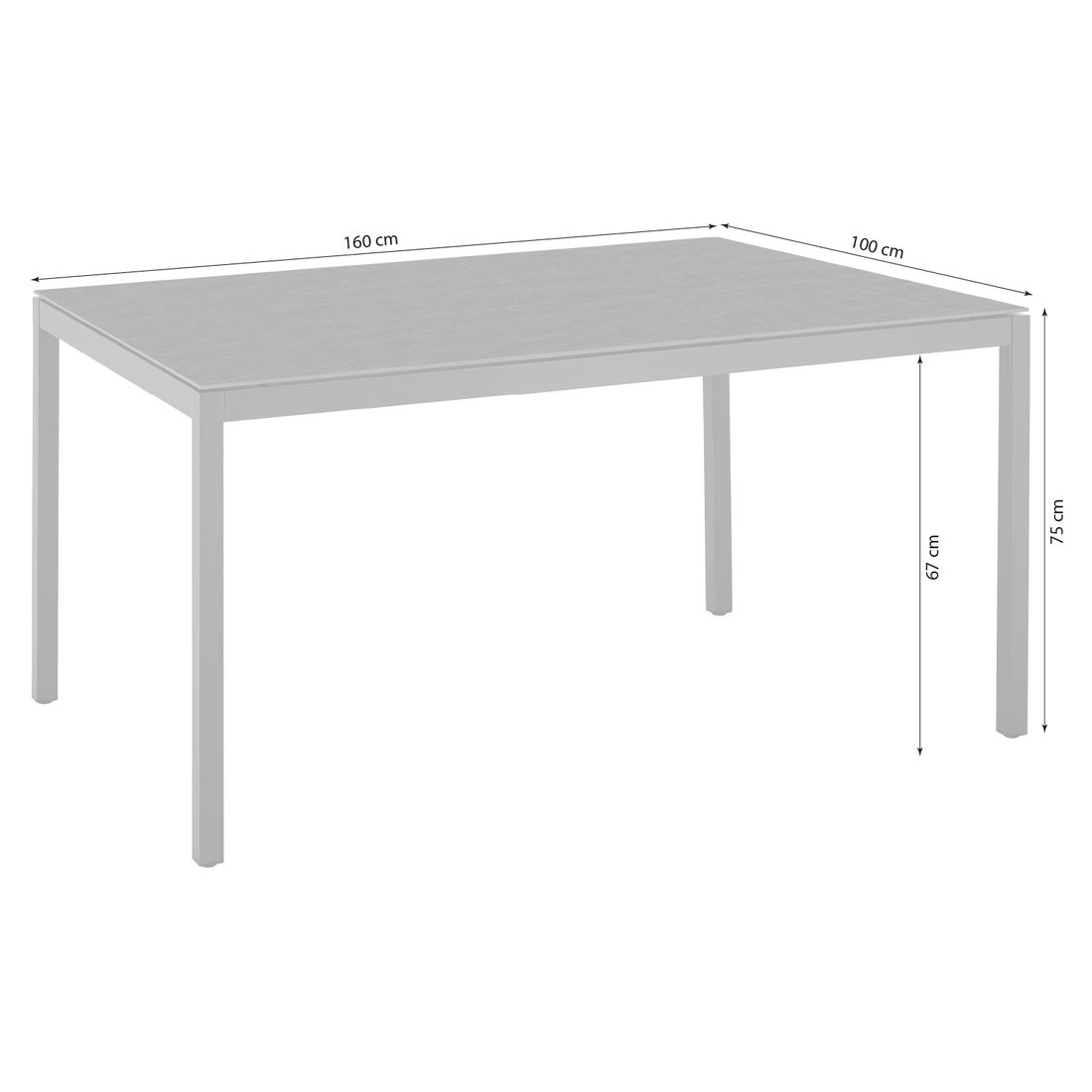 OUTLIV. Mia Gartentisch Aluminium/Dekton