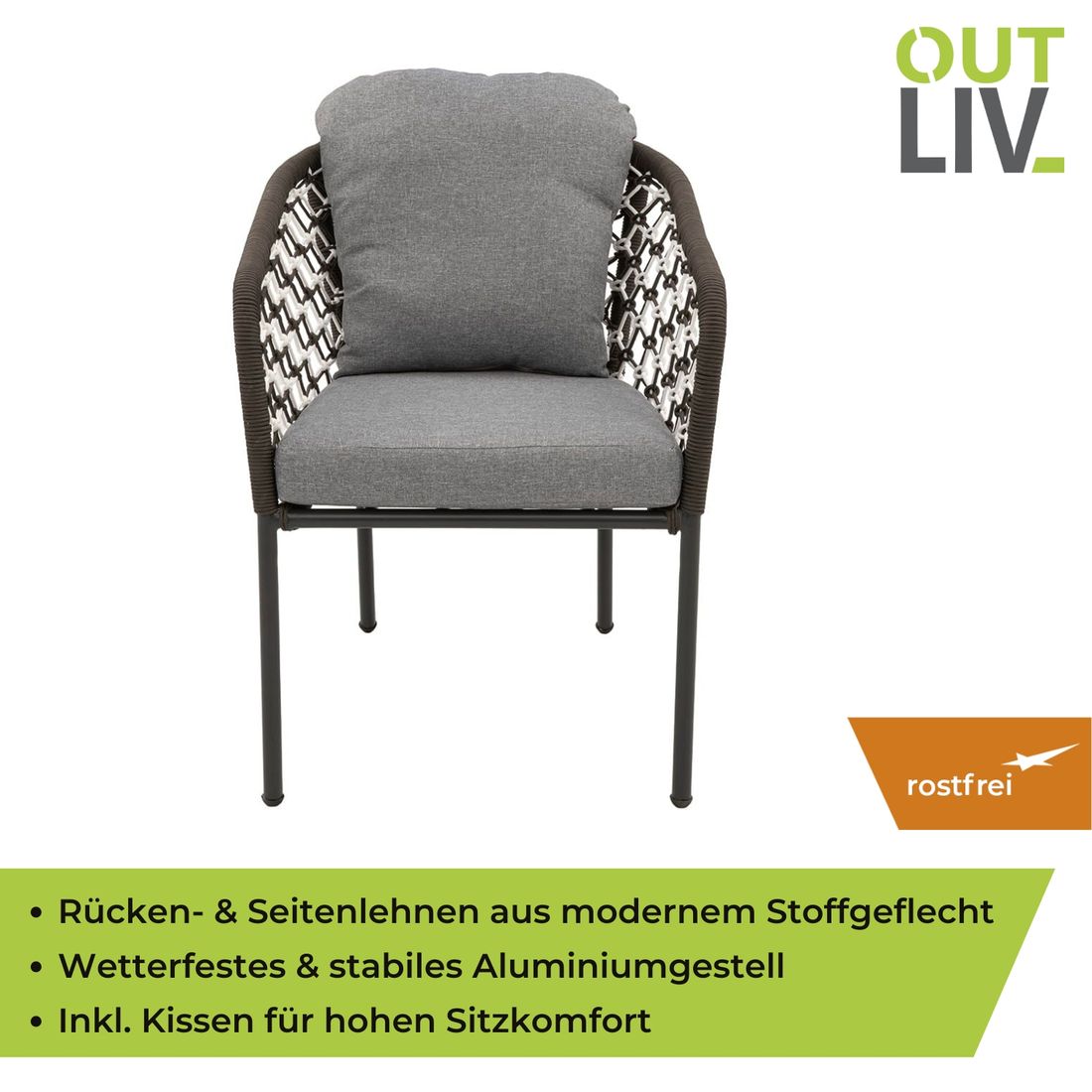 OUTLIV. Mali Gartensessel Aluminium/Rope