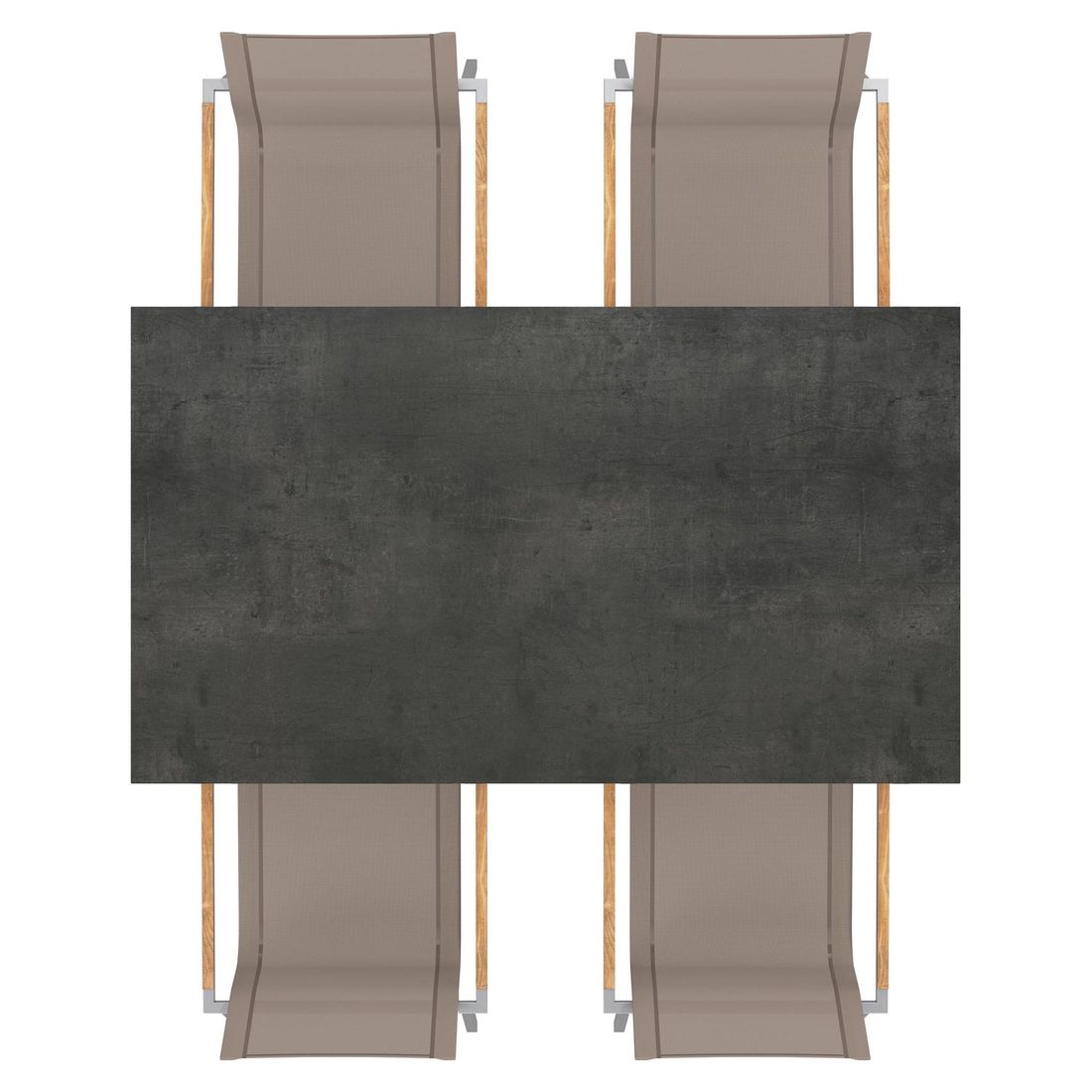 OUTLIV. Rimini Gartenmöbel-Set 5-tlg. Tisch 160/217/267x92cm