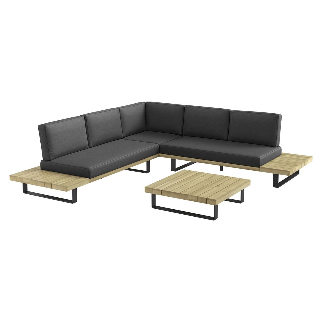 OUTLIV. Barbados Ecklounge Aluminium/Akazie/Polyester