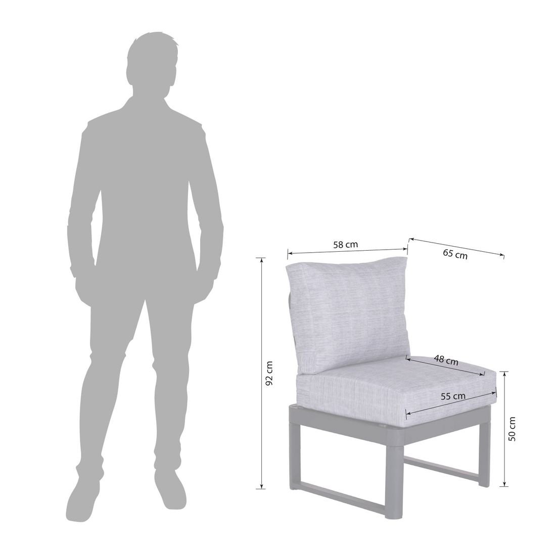 OUTLIV. Pandora Gartenmöbel-Set XL (8 Plätze) Tisch 200x100cm