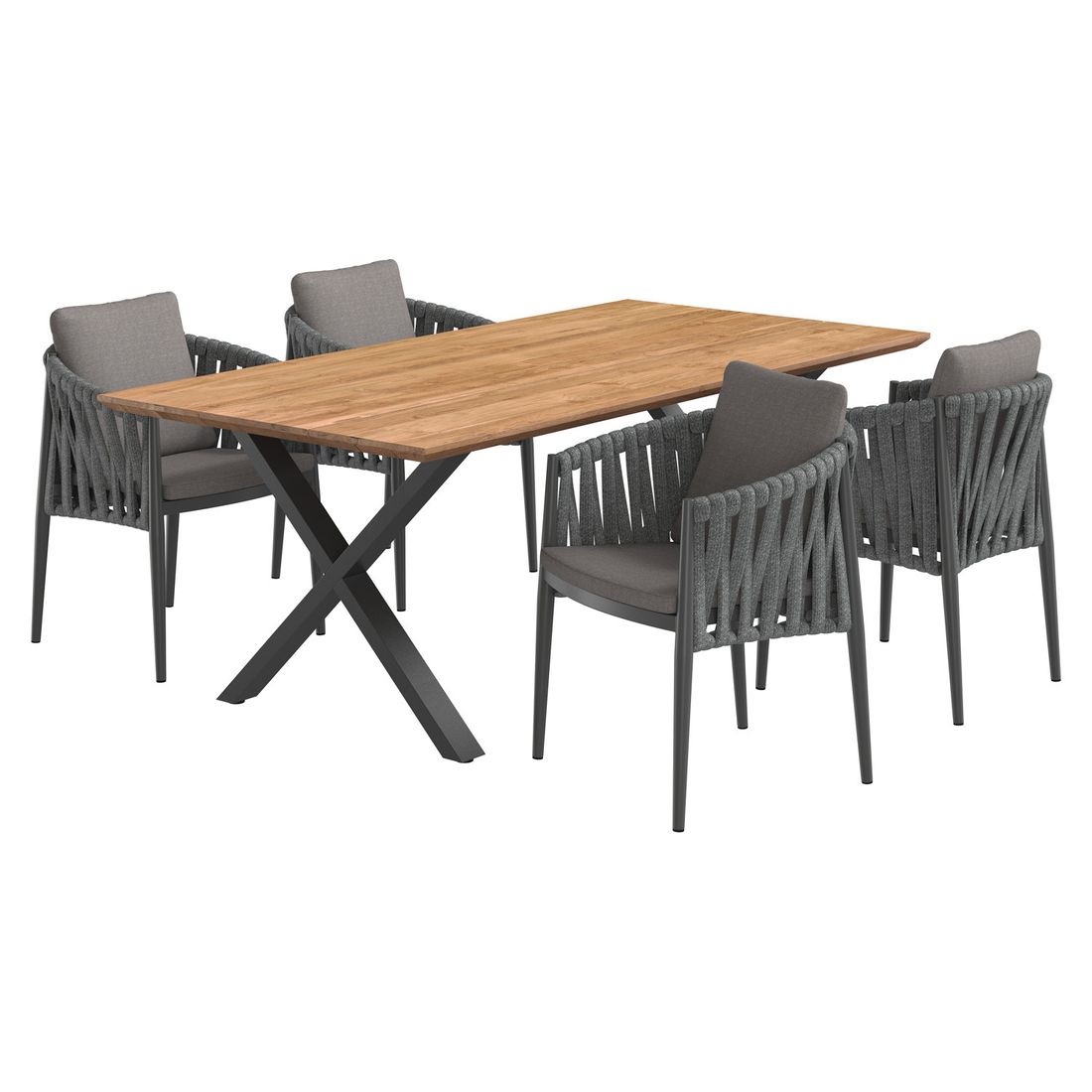 OUTLIV. Lena Gartenmöbel-Set M (4 Plätze) Tisch 200x100cm