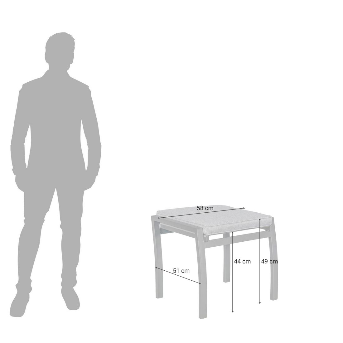 LC Garden Sondrino Gartenhocker Aluminium/Kunstfaser