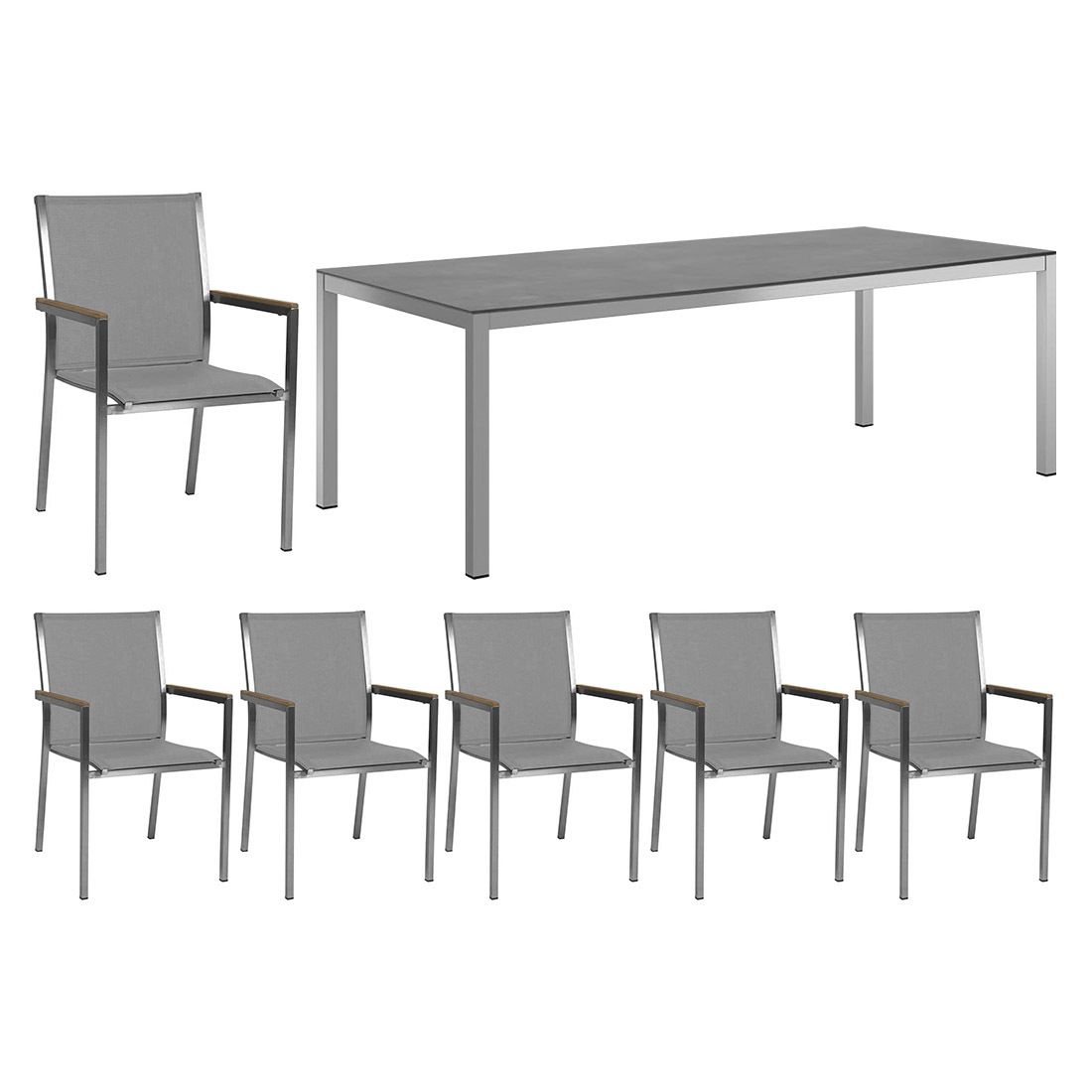 Stern Polaris Gartenmöbel-Set L (6 Plätze) mit OUTLIV. Tisch 220x100cm