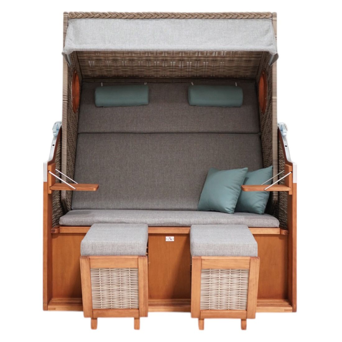 deVries Pure Wave XL Strandkorb Geflecht/Pinie Des. 488