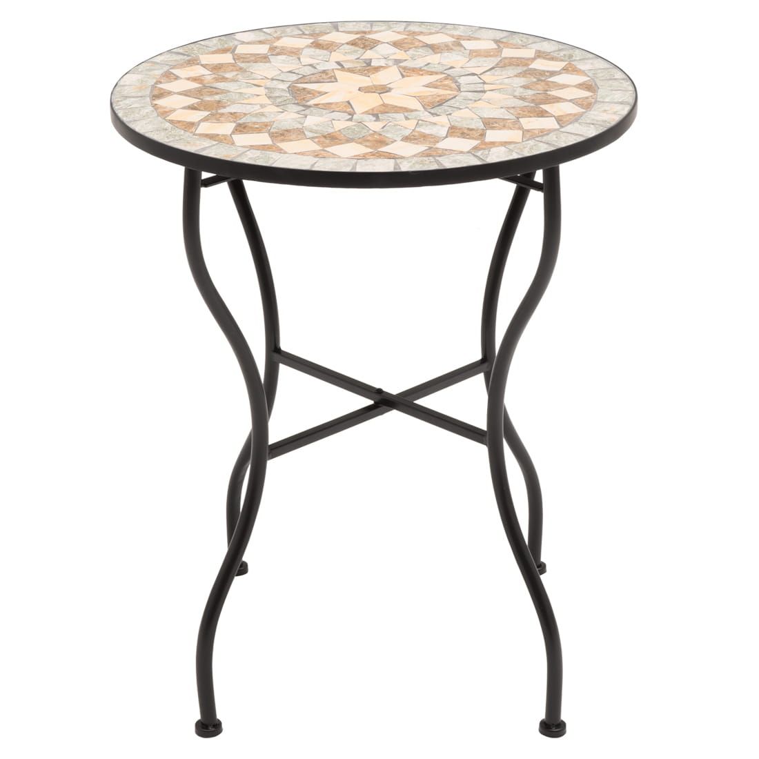 OUTLIV. Mosaik Gartentisch Ø60cm Eisen/Mosaik