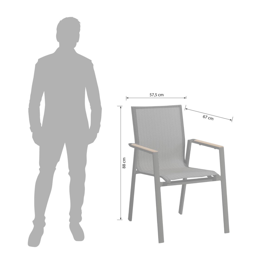 Sungörl Palermo Stapelsessel Aluminium/Textilene