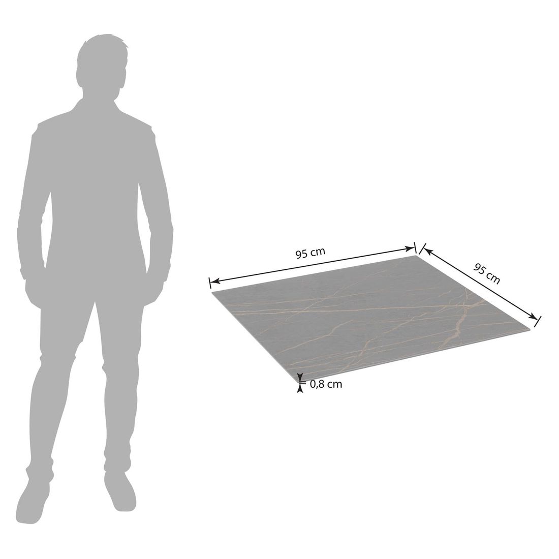 Kettler Dekton Gartentisch-Platte Keramik-Glas-Quarz