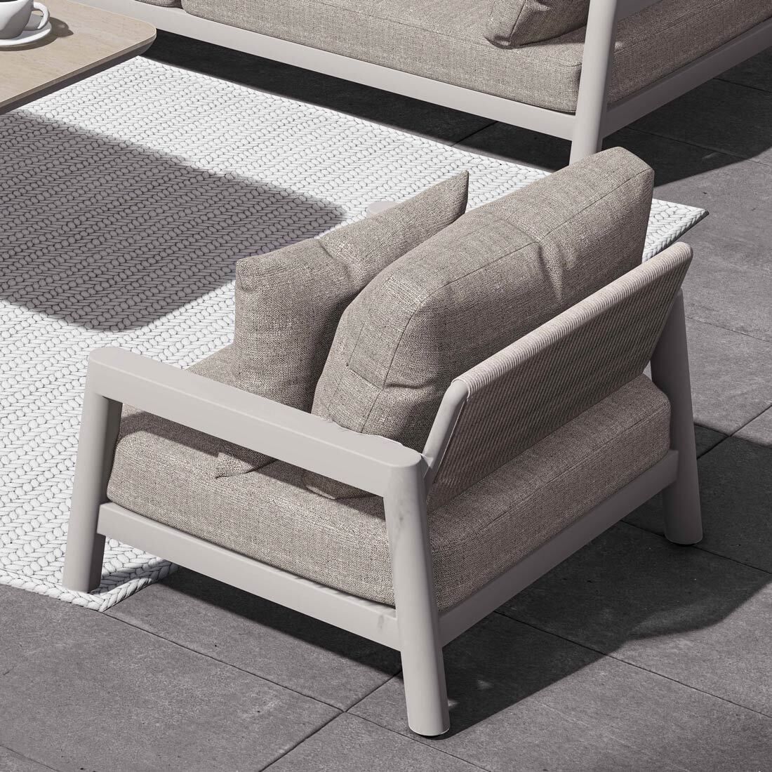 Zebra Cozy Loungesessel Aluminium/Rope/Sunproof