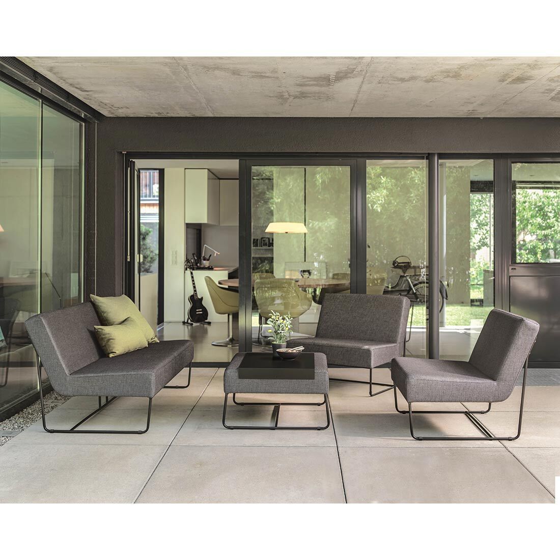 Stern Mia Gartenloungesofa Edelstahl/Polyacryl