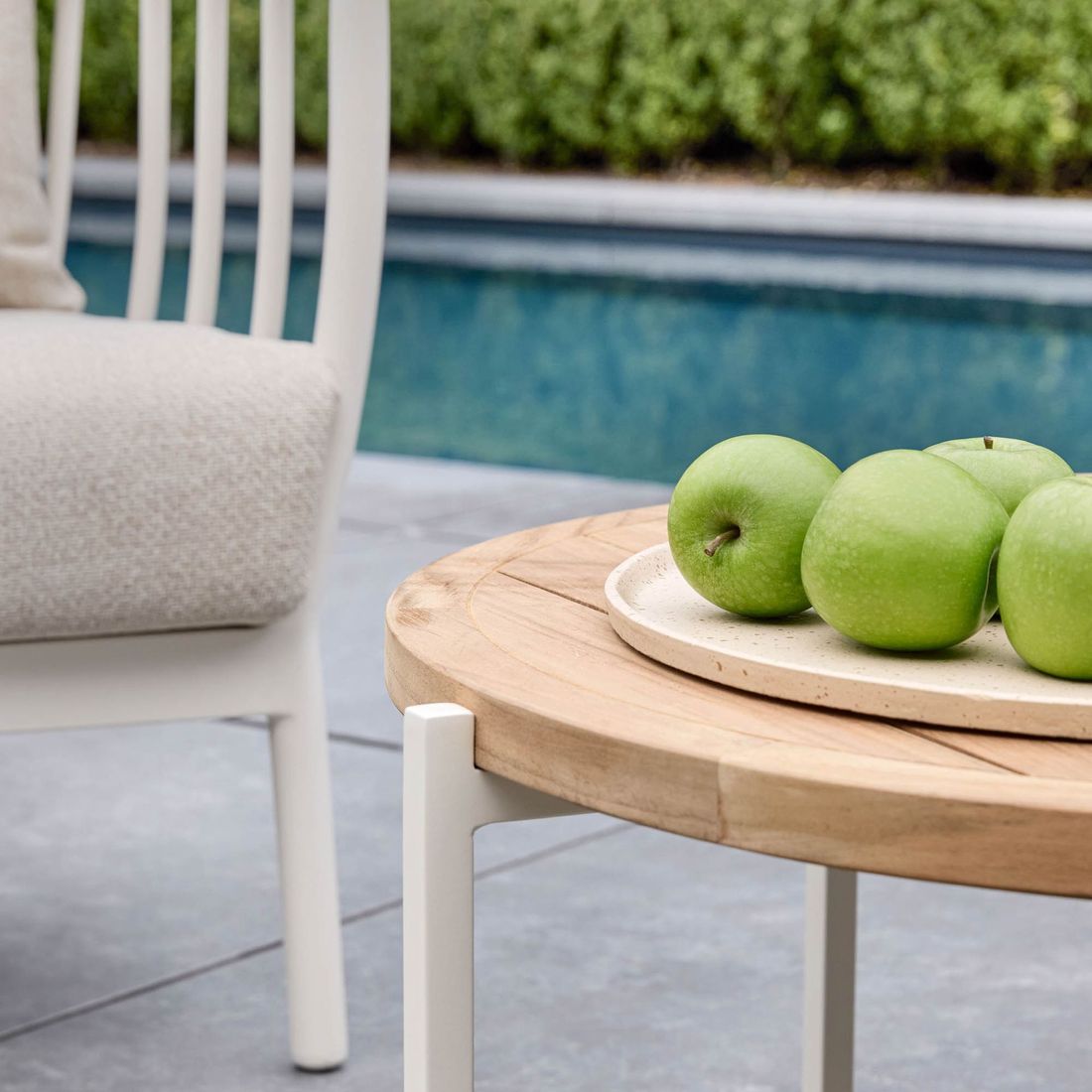 Apple Bee Condor Loungetisch Ø74x38cm Aluminium/Teak