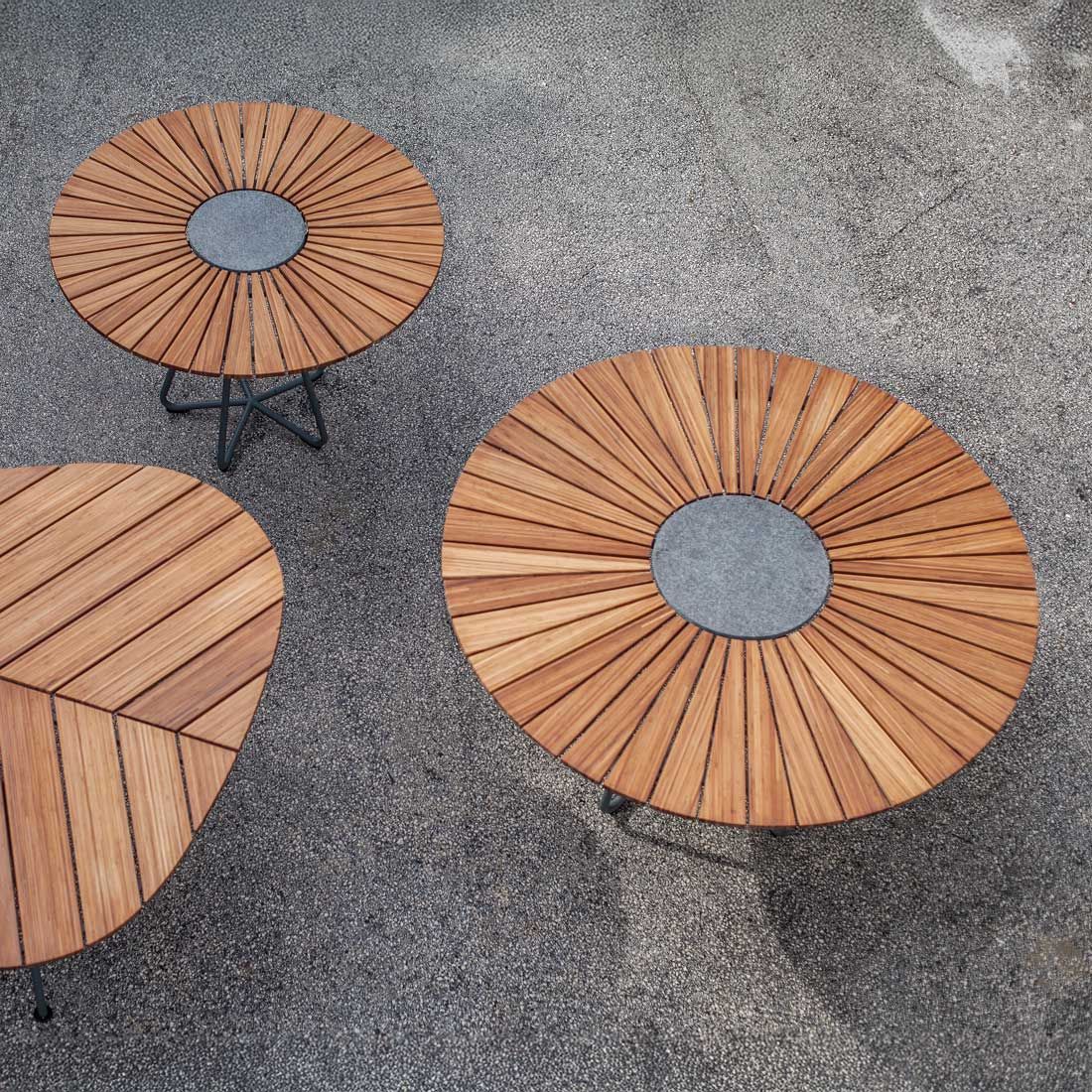 HOUE Circle Gartentisch Aluminium/Bambus