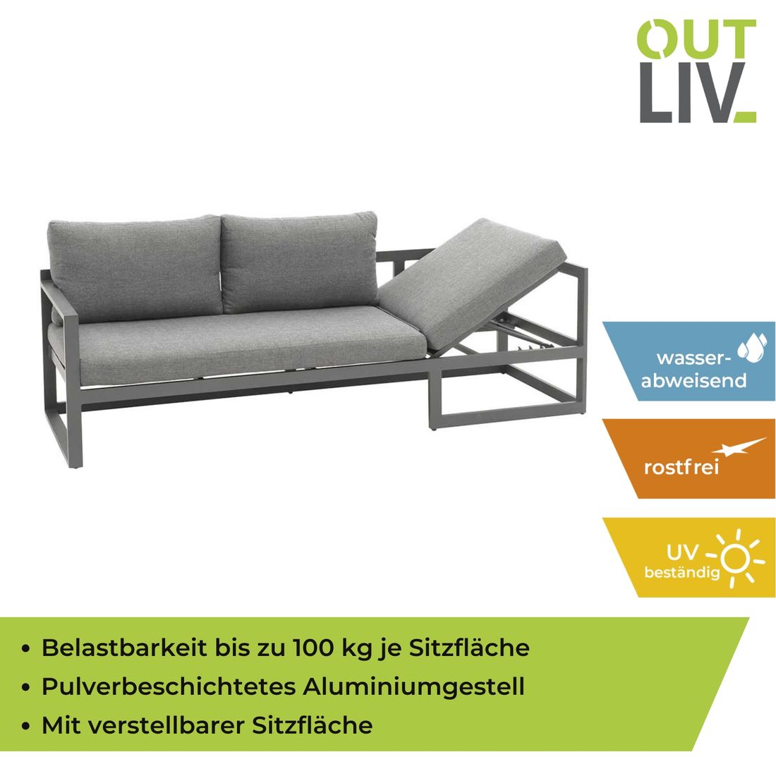 OUTLIV. Florenz Ecklounge Aluminium/Olefin