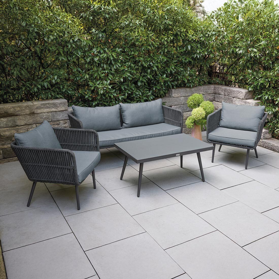 LC Garden Saigon Loungeset inkl. Loungetisch Stahl/Rope/Polyester