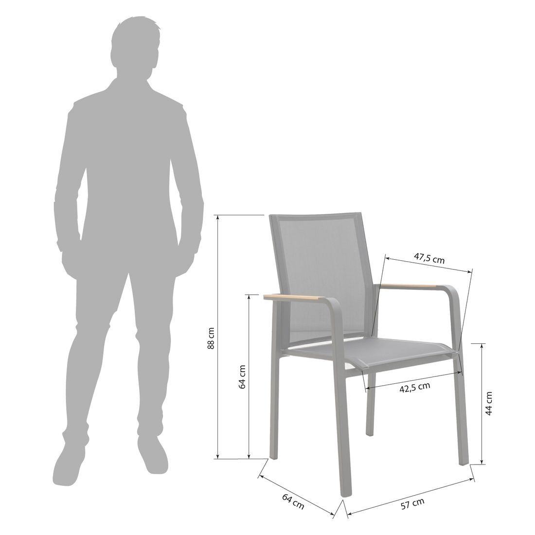 OUTLIV. Darwin Gartenmöbel-Set L (6 Plätze) Tisch 180x90cm