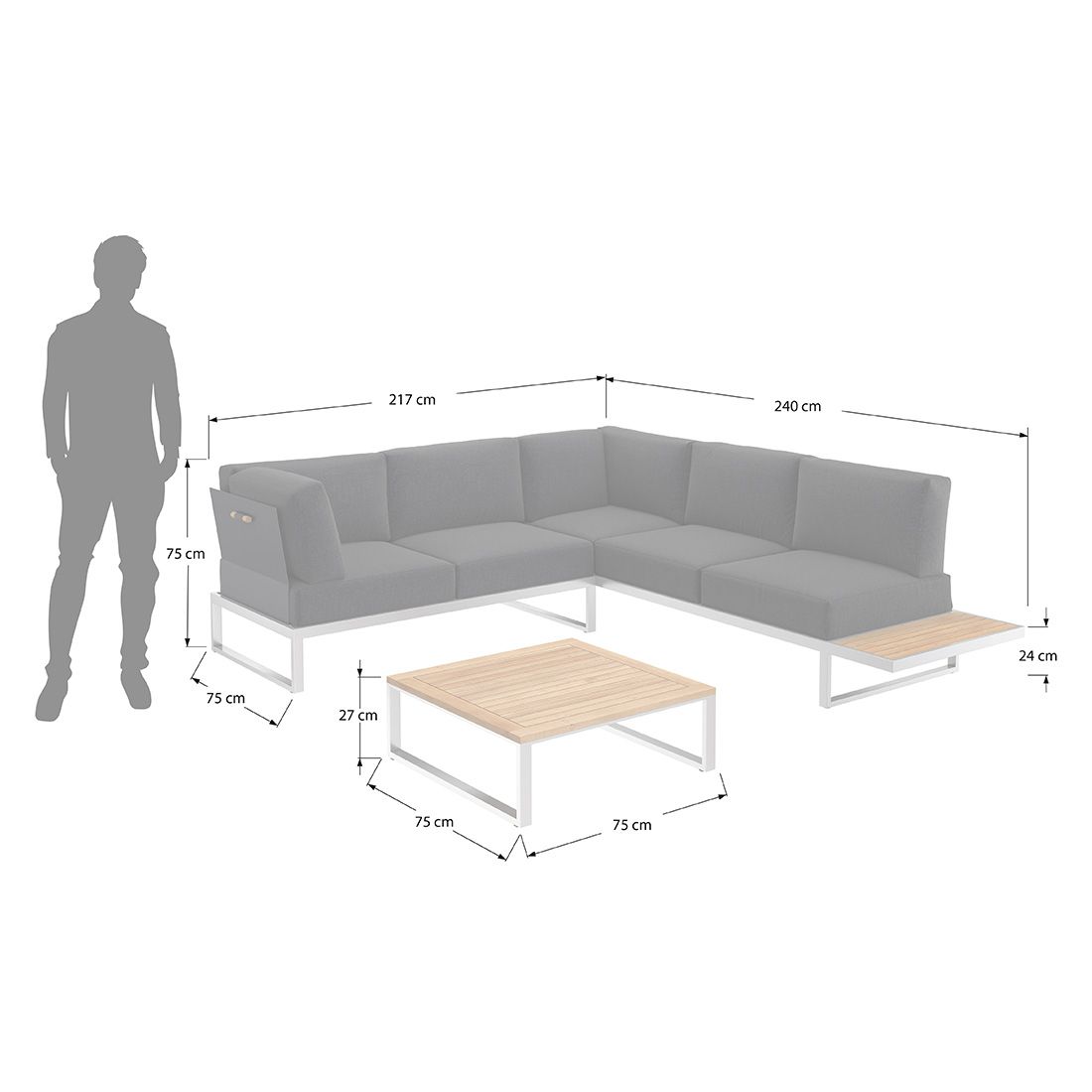 OUTLIV. Capri Ecklounge Edelstahl/Kunstfaser