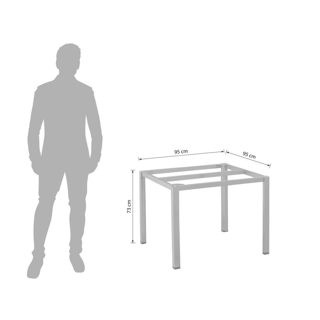 Kettler Cubic Gartentisch-Gestell Aluminium Matt-Optik