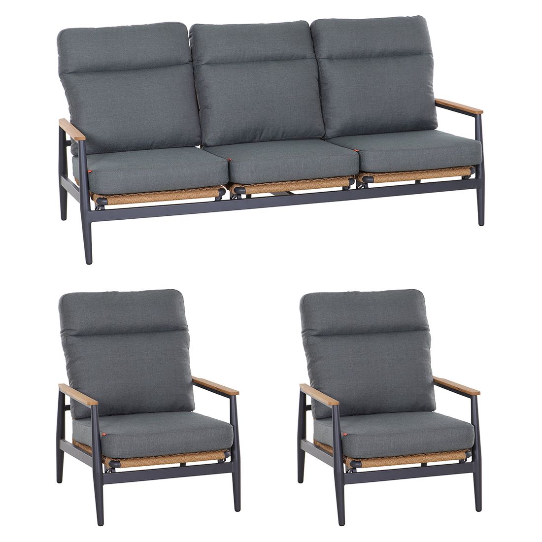 Siena Garden Roma Loungeset  Geflecht Matt 