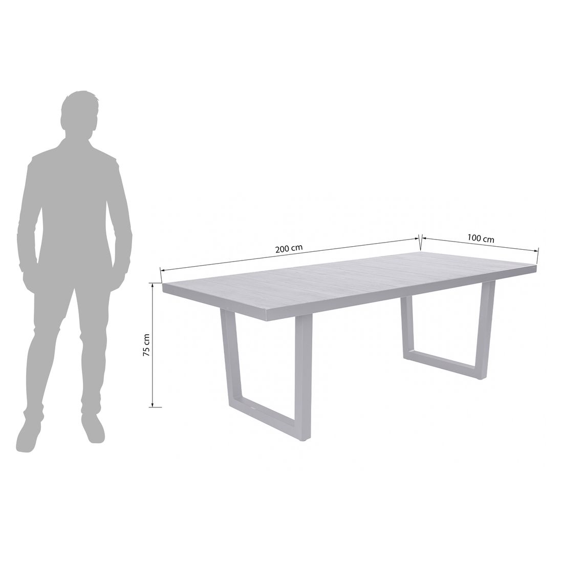 LC Garden Sunrepo Gartenmöbel-Set M (4 Plätze) Tisch 200x100cm
