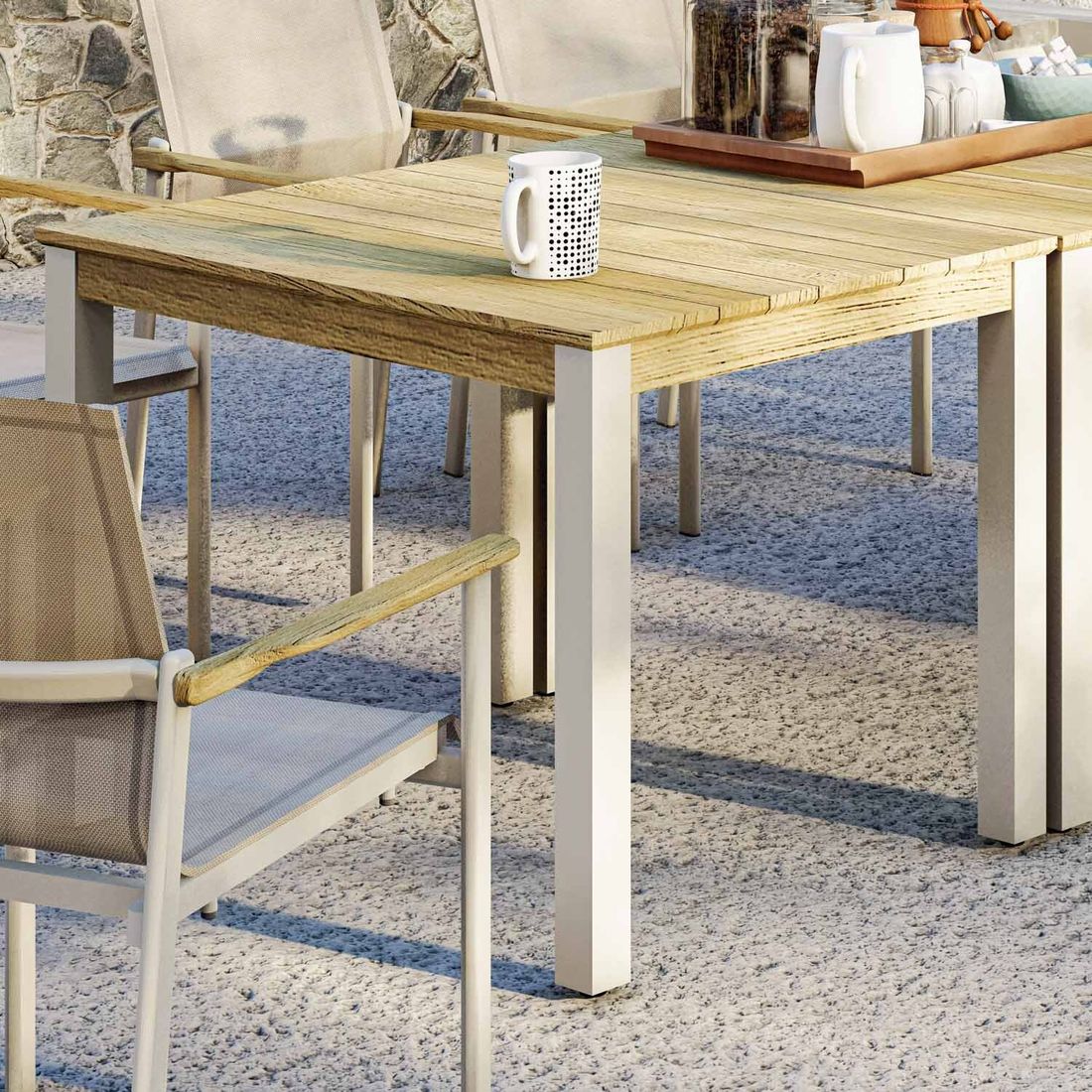 Zebra Derex Gartentisch 80x100cm Aluminium/Teak
