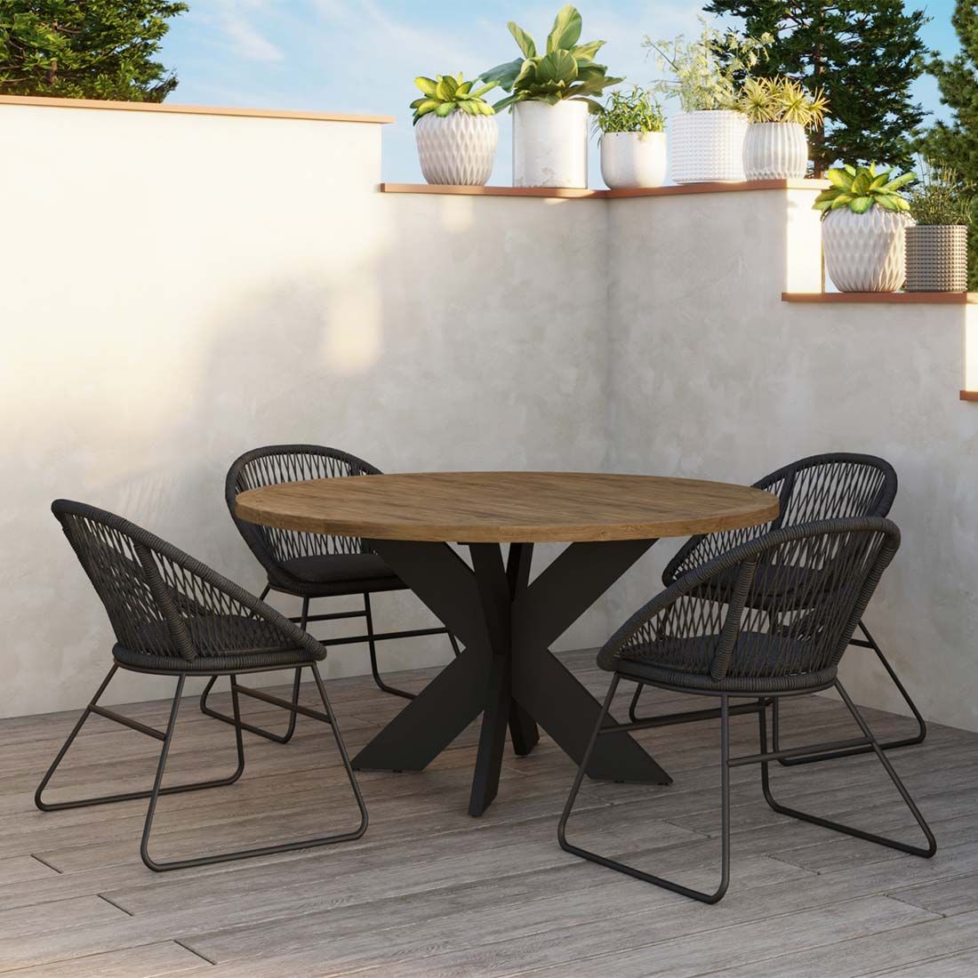 OUTLIV. Atlanta Gartentisch Aluminium/Teak