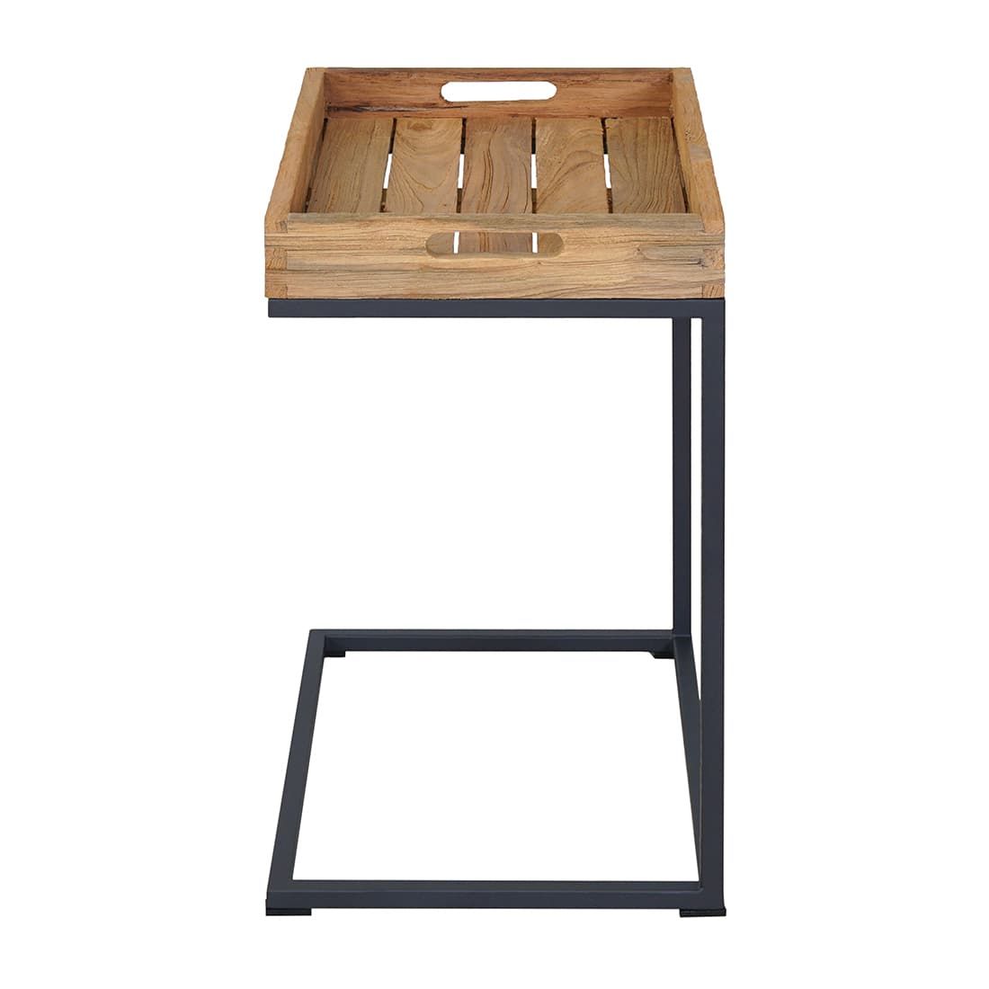 OUTLIV. Tray Beistelltisch 46x30cm Stahl/Teak Recycelt